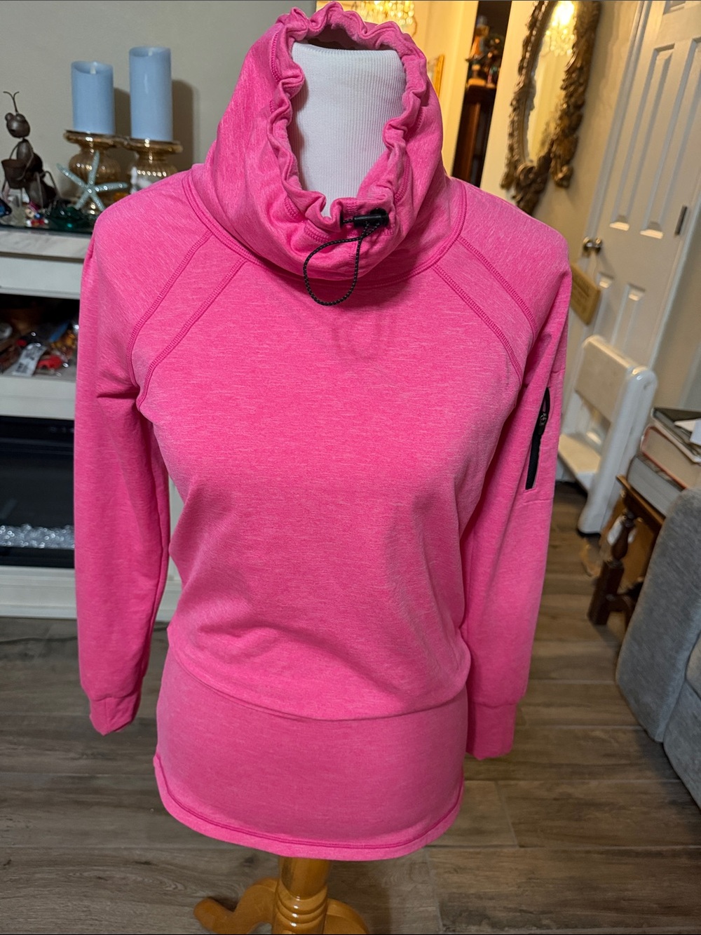 Victoria Secret Sexy Sport Women's Pink Funnel Neck Hoodie, Size Small